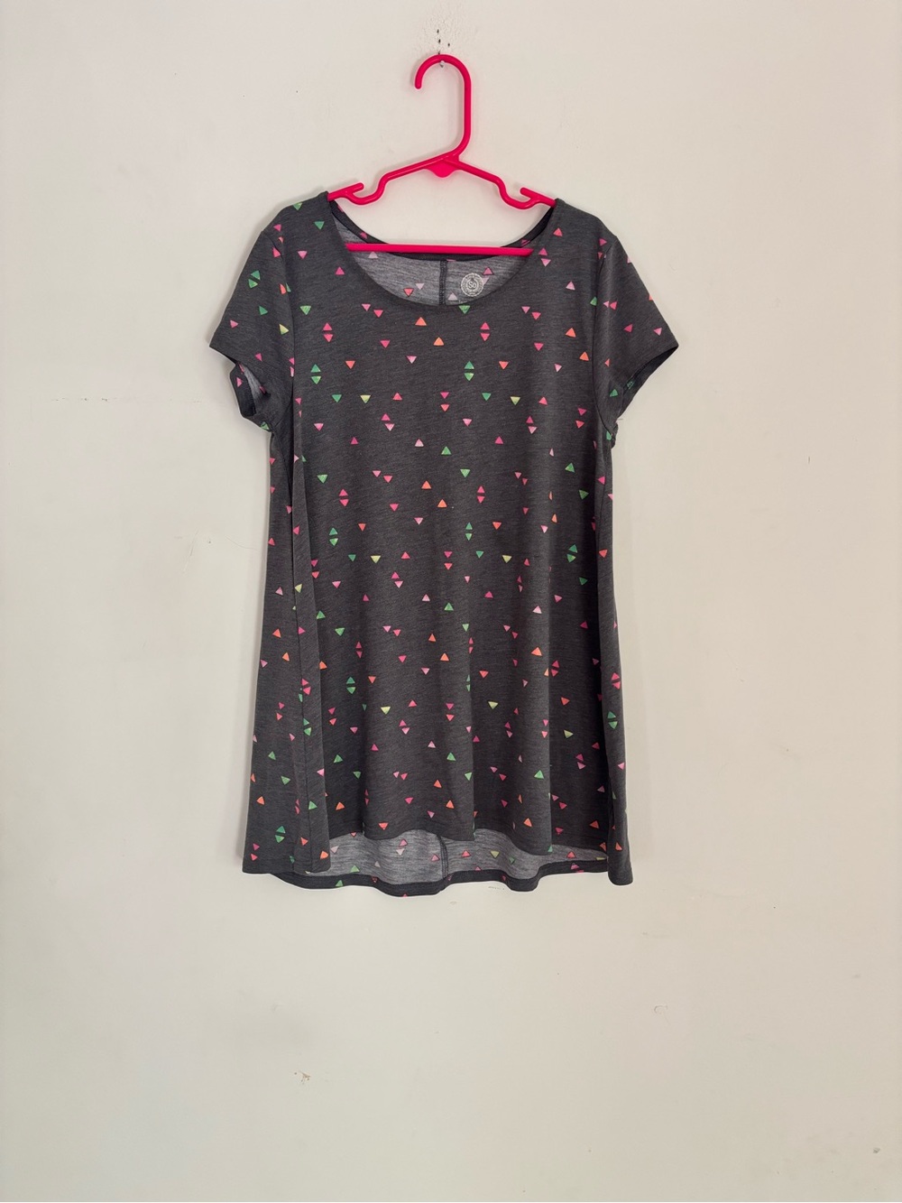 SO Gray Geometric Swing Tee Size 14